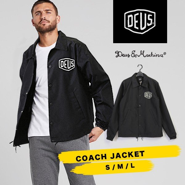 데우스 DEUS EX MACHINA CAMPERDOWN COACH JACKET 캠퍼다운 코치자켓 남녀공용 로고 블랙 BLACK : 서프림