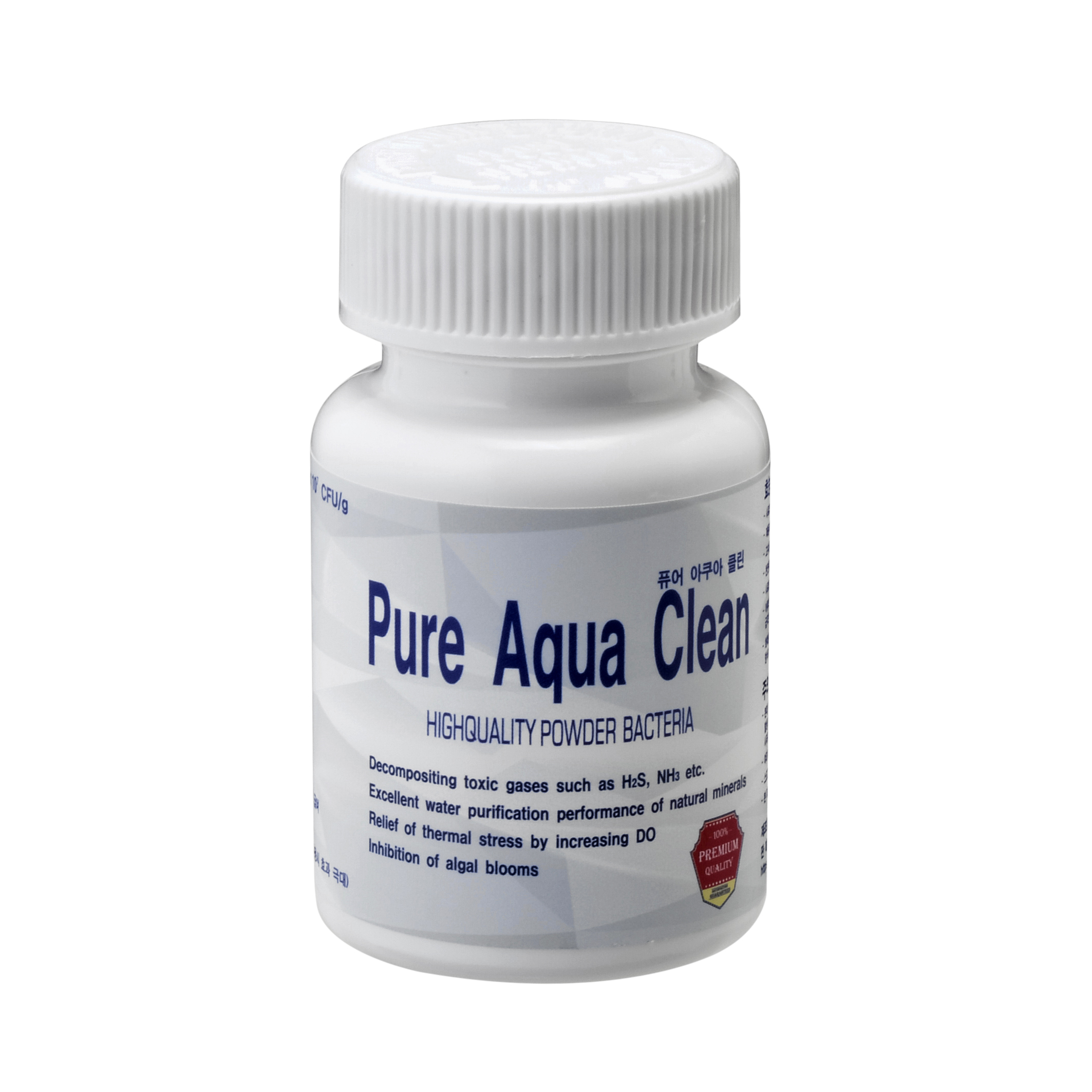 Pure Aqua Clean 고농도 분말형 생균제  Bacillus subtilis 1.0 x 10⁷ CFU/g_80g : 연우아쿠아 Pure