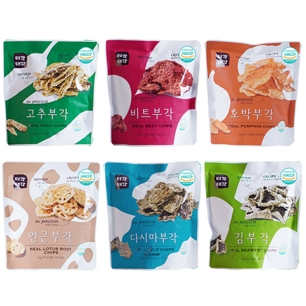 [속초명물] 바삭바삭 부각(비트+김+연근+다시마+호박+고추)x각30g : 아이원세븐