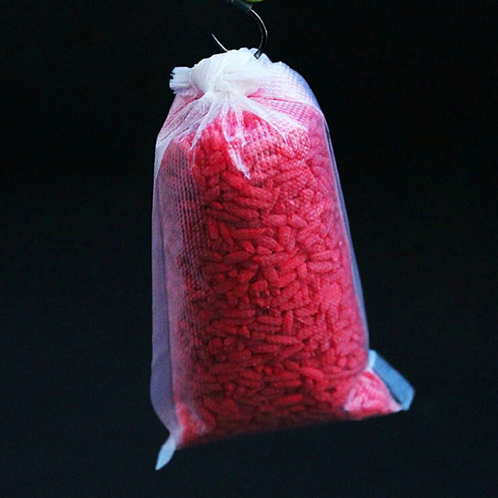 100 pcs 물 용해 가방 잉어 낚시 미끼 장비 리필 pva 가방 6x12cm 잉어 거친 boilie 미끼 가방 낚시 액세서리 : 와마트