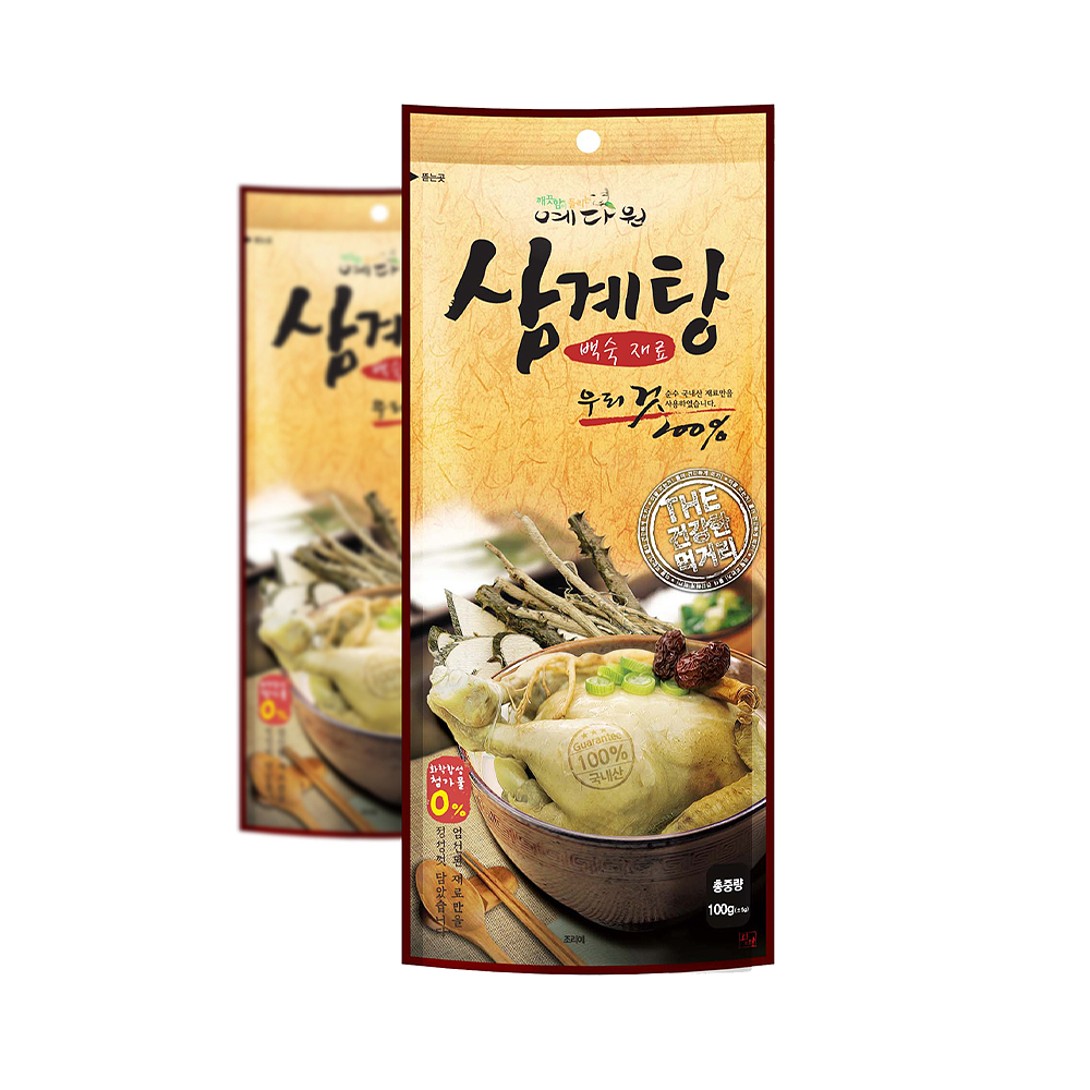 백숙재료 일반형 (티백) 100g 백숙 삼계탕 한방재료 쪽빛누리 예다 : 쪽빛누리