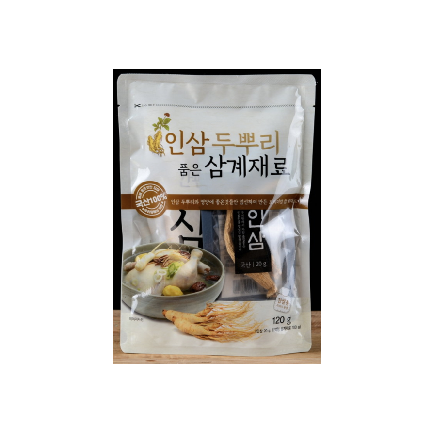 인삼 두뿌리 품은 간편 삼계재료 120g : 이레마켓몰