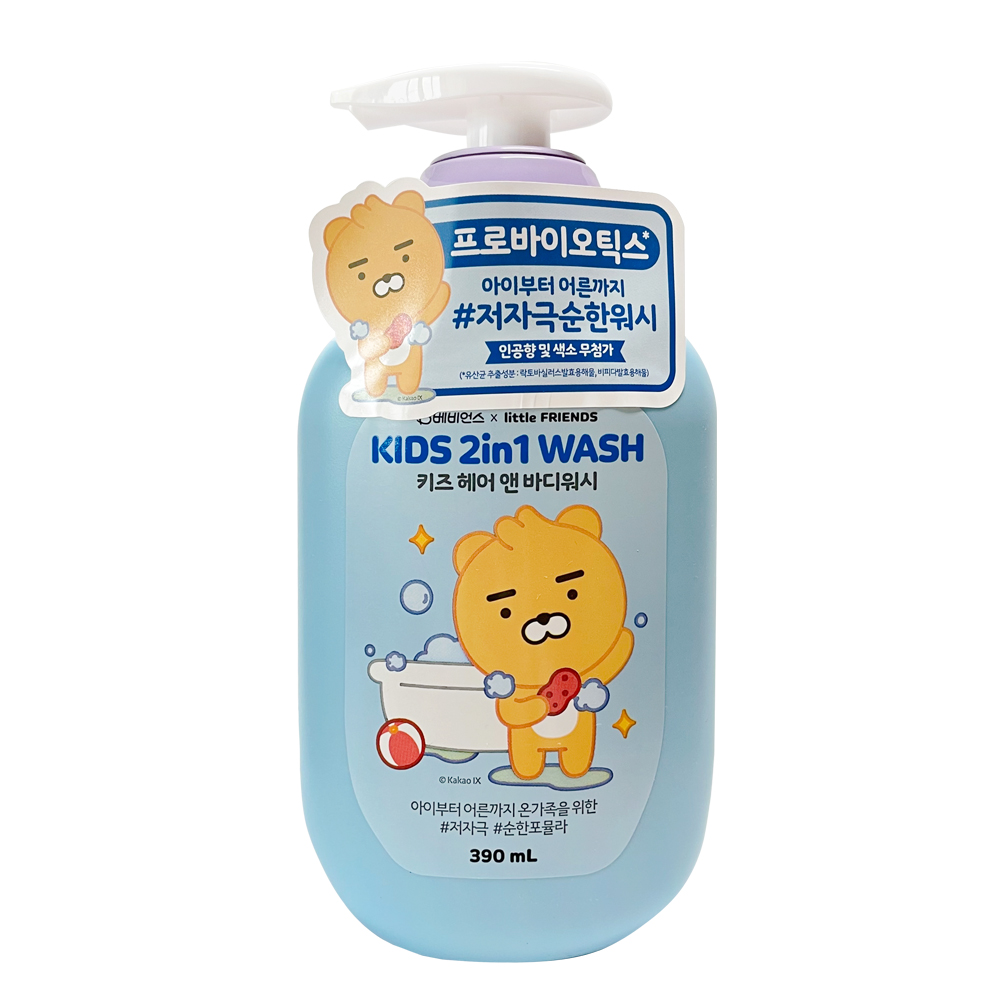 베비언스 리틀프렌즈 키즈 2in1 헤어 앤 바디워시 라이언 390ml : 굿프렌드