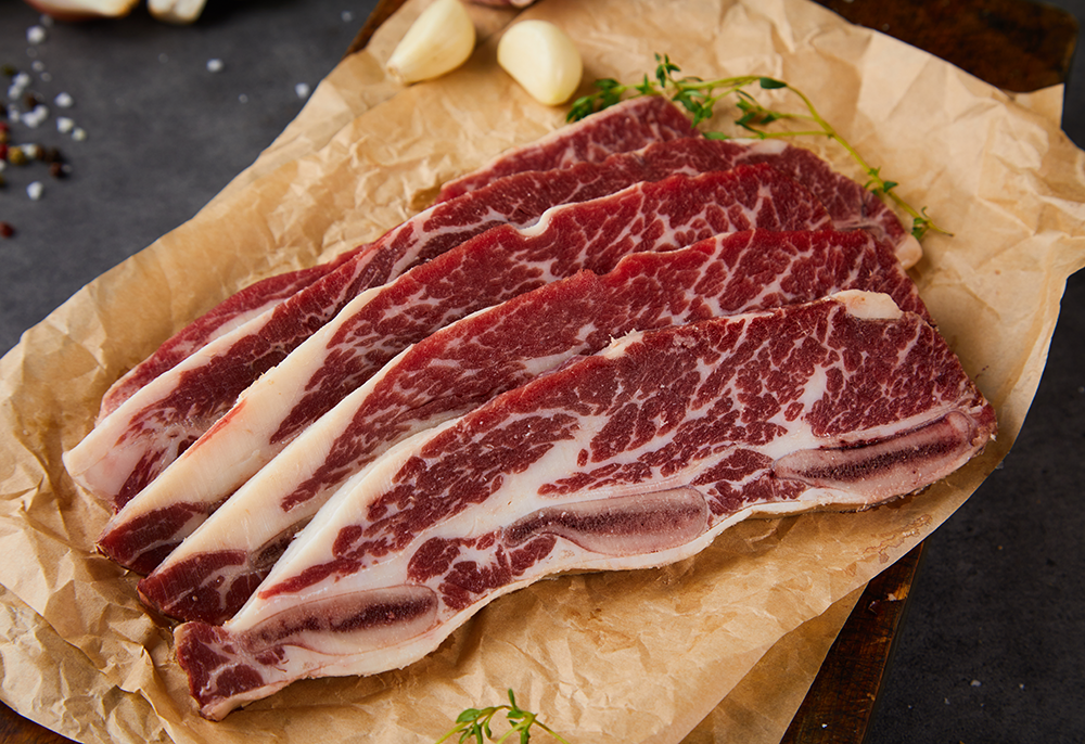미국산 냉동 소 양념 꽃 LA갈비 1kg : 고기다움