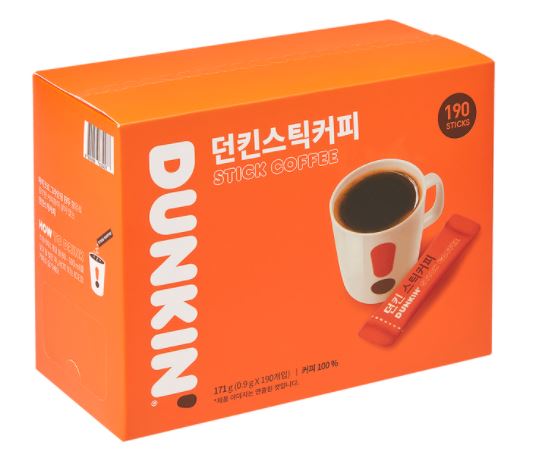던킨 코스트코 부드러운 블랙 아메리카노 홈카페 스틱 커피 사무실 탕비실 0.9Gx190개 : 사.육.사