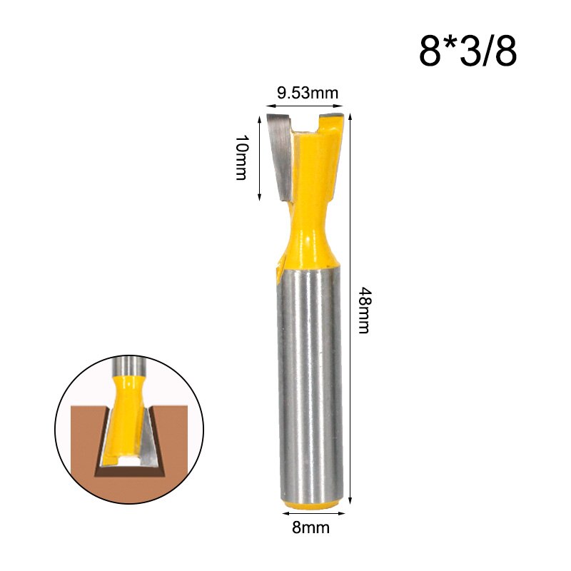 라 VIE 1PC 8MM 정강이 DOVETAIL 공동 라우터 비트 나무 MC02220에 대 한 14 학위 목공 조각 밀링 커터를 설정 : -필로티-