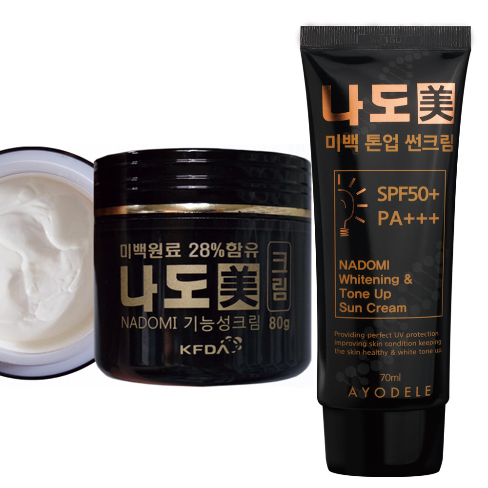 나도미 미백원료28% 크림 80g + 나도미 톤업미백썬크림 70g / 총2개 : 아요델
