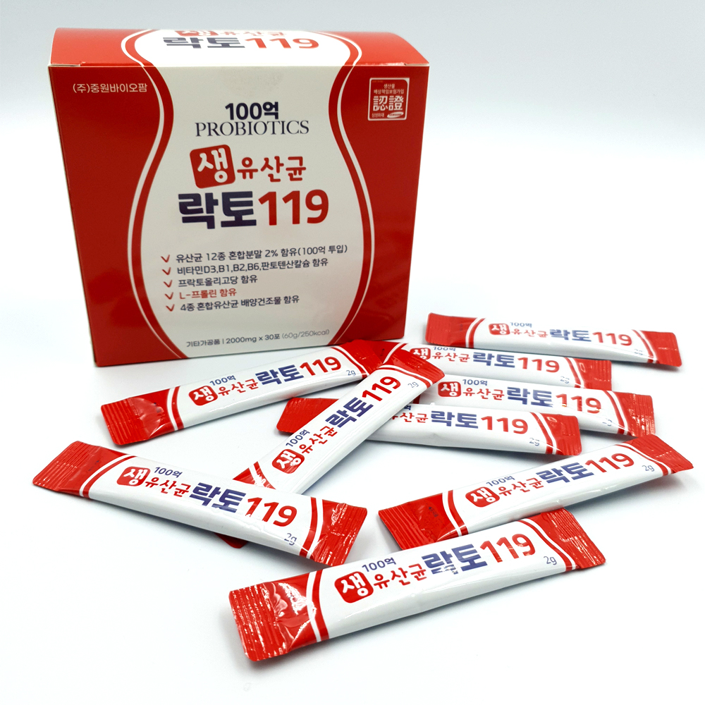 100억 생유산군 락토119 포스트바이오틱스 2g 30포 3개월 : 더블유팡