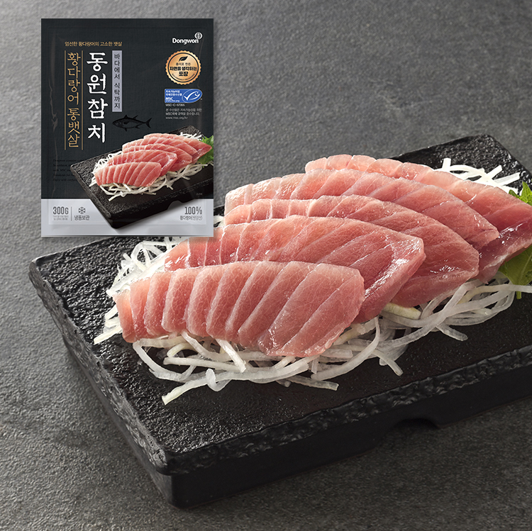 [동원산업] 동원 참치 MSC 인증 황다랑어 참치회 통뱃살 300g + 300g : 동원참치