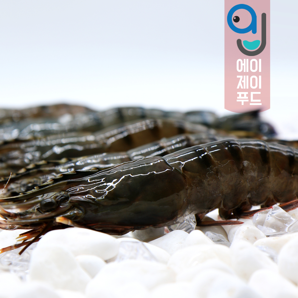 냉동 블랙타이거새우 500g 8미부터 20미까지 (냉동새우 바베큐 캠핑요리 구이) : 에이제이푸드