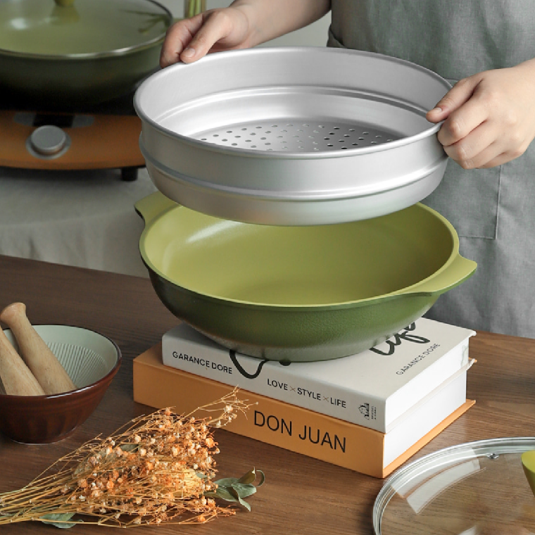 국산 인덕션 오븐 가스레인지 궁중 전골 찜 탕 볶음 찌개 냄비 28cm 2종 : 따따스초이스