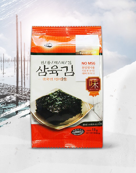 삼육김 도시락 맛있는 식탁김 전통 재래김 15g 30봉 1박스 : 다둔상회