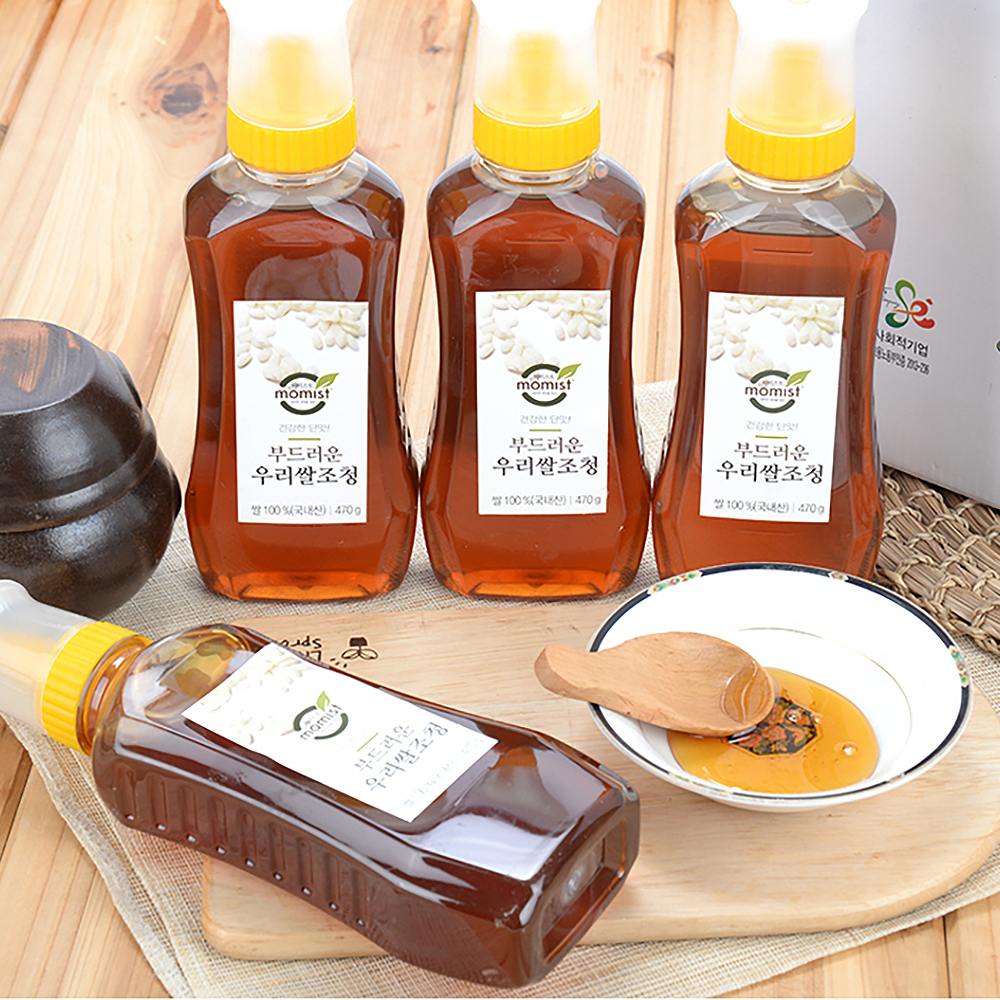 쌀 조청 국내산 쌀 100% 화학첨가물 없이 부드러운 마미스트 조청 460g 3입 set : 사회적경제기업 상생샵