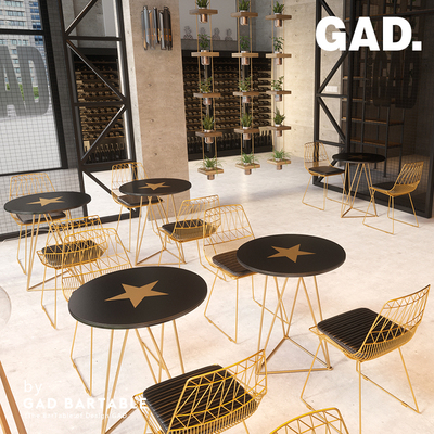 럭셔리 엔티크 카페 세트 GAD 루시 아웃도어 의자 그룹 밀크 티스토어 테이블 상용 : 원사이클50