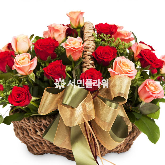 부드러운 미소 꽃바구니 전국꽃배달 당일 생일 기념일 이벤트 출산 서프라이즈 서민플라워 : 서민플라워