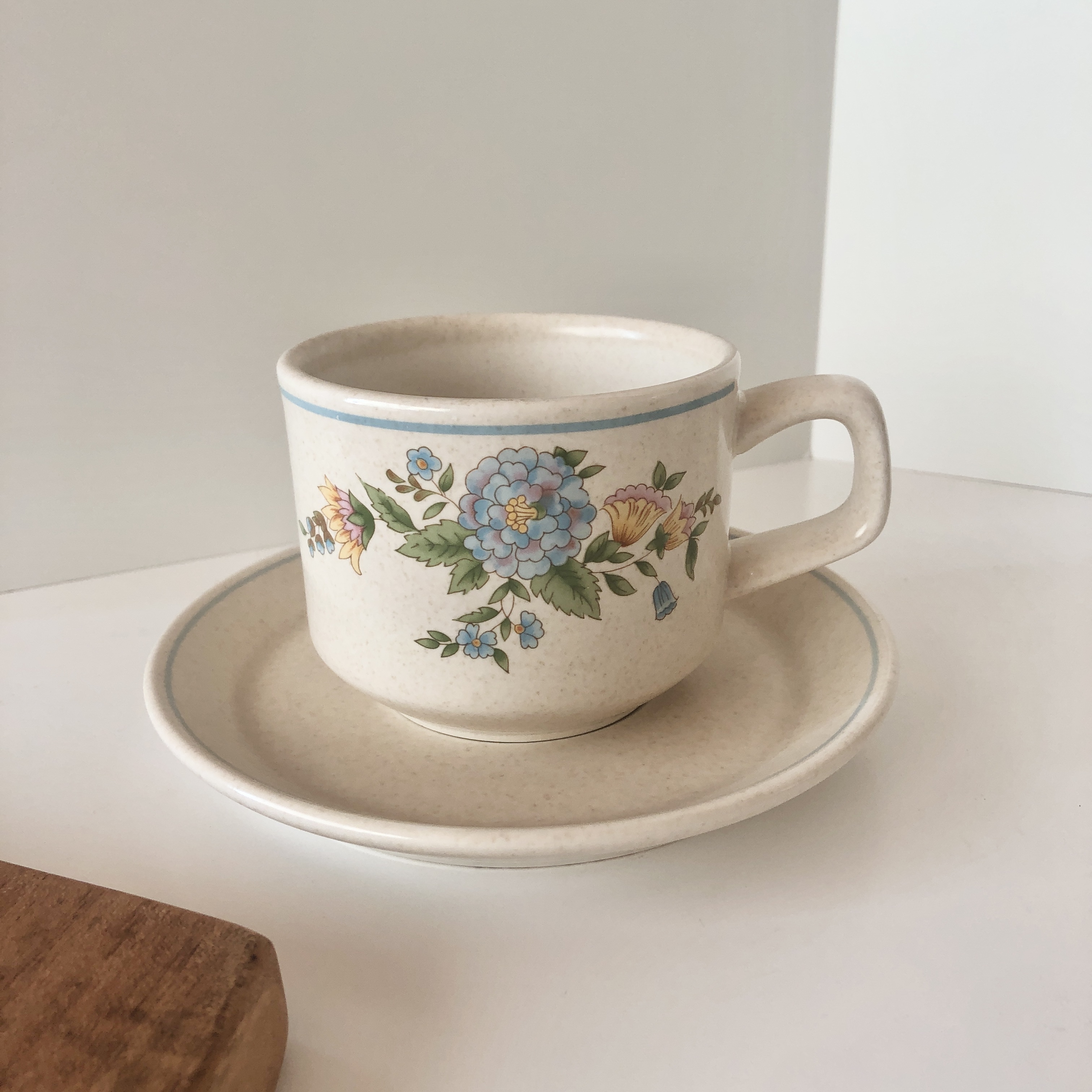 [미국빈티지]레녹스_탬퍼웨어 스케치북 컵앤소서 커피잔/ LENOX_Temperware Sketchbook CUP&SAUCER : 안녕앤틱