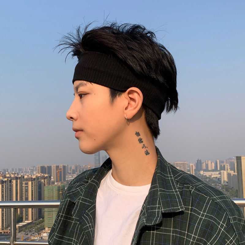 면 헤어밴드 남자머리띠 골지 여자 헤어터번 : Mode