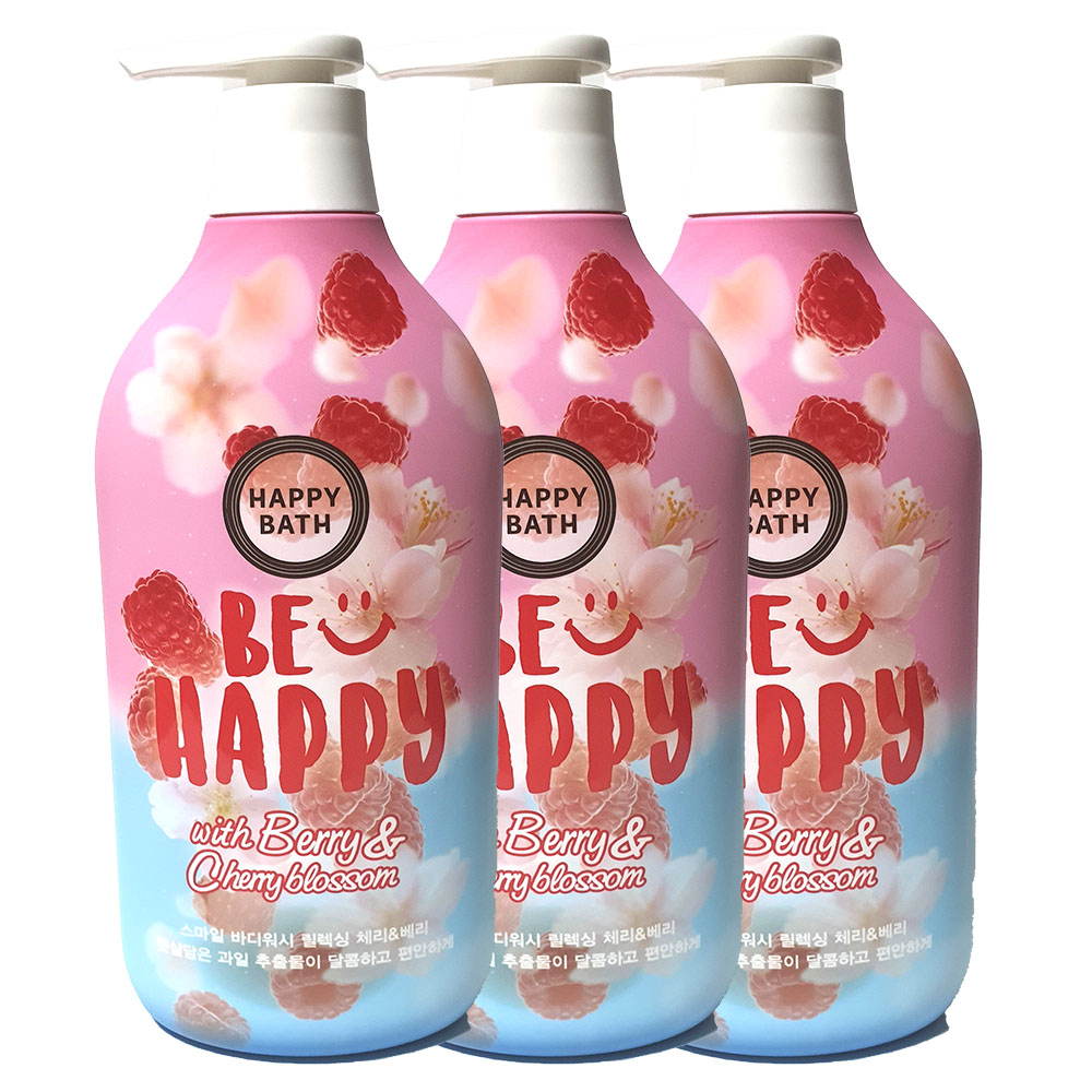 해피바스 스마일 바디워시 릴렉싱 체리앤베리 900g x3개 : 맥스베스트