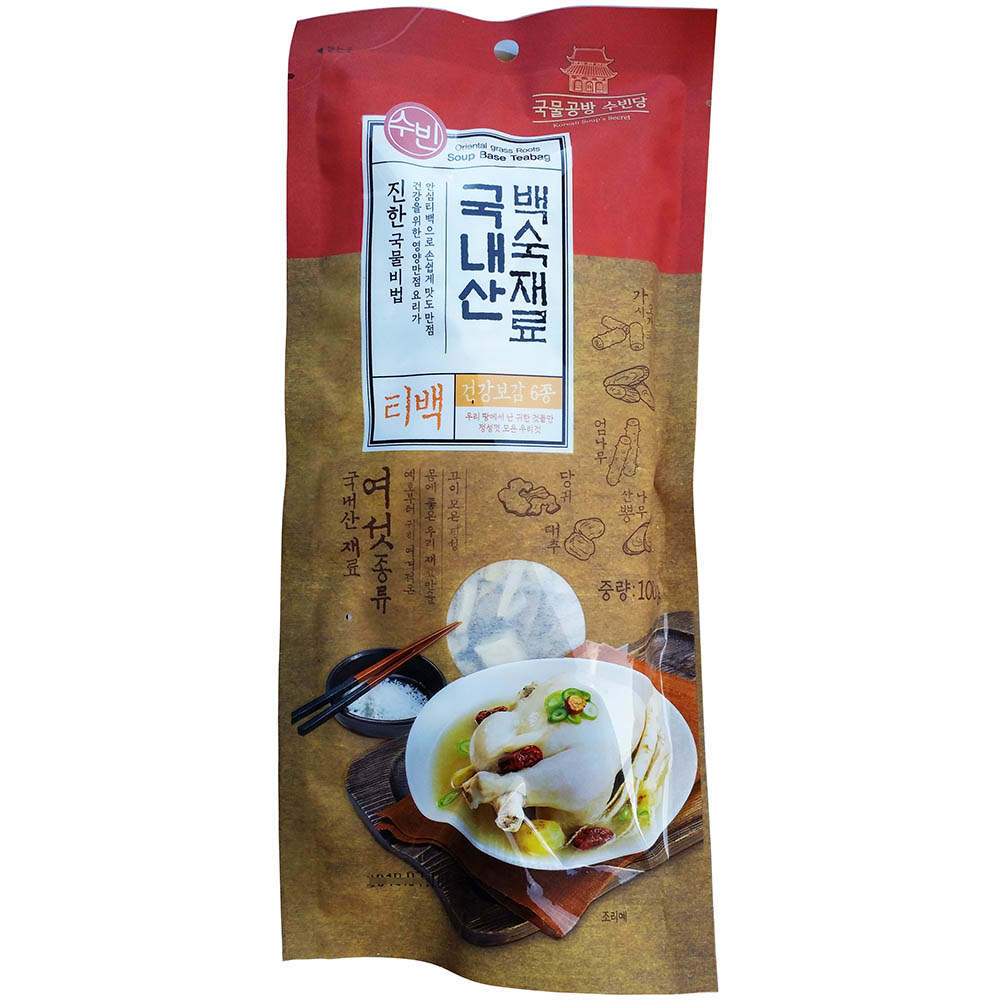 수빈유통 수빈 진한 국물비법 국내산 백숙재료 100g 티백 건강보감 6종 삼계탕 : 이강산닷컴