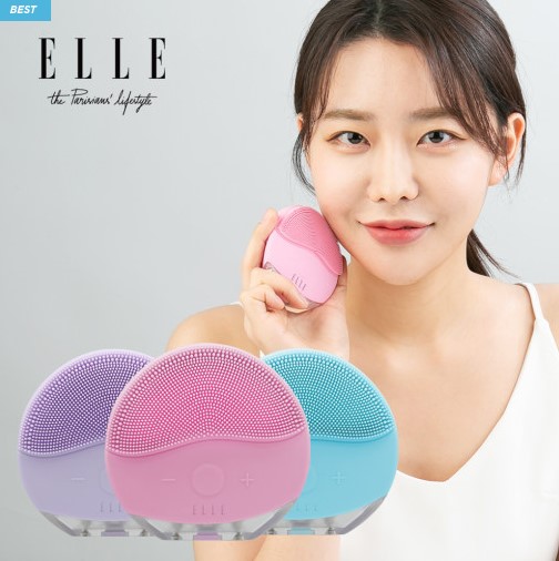 엘르 2세대 실리콘 진동클렌저 진동세안기 피부 홈케어 피부 관리 - 아쿠아블루 ELB 103 : 로앤하이
