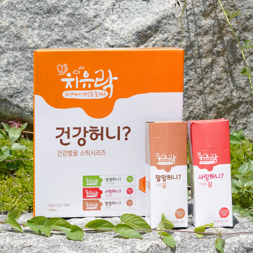 치유락 순창 천연벌꿀 야생화꿀 스틱꿀2종 선물셋트 : 가인농장 치유락