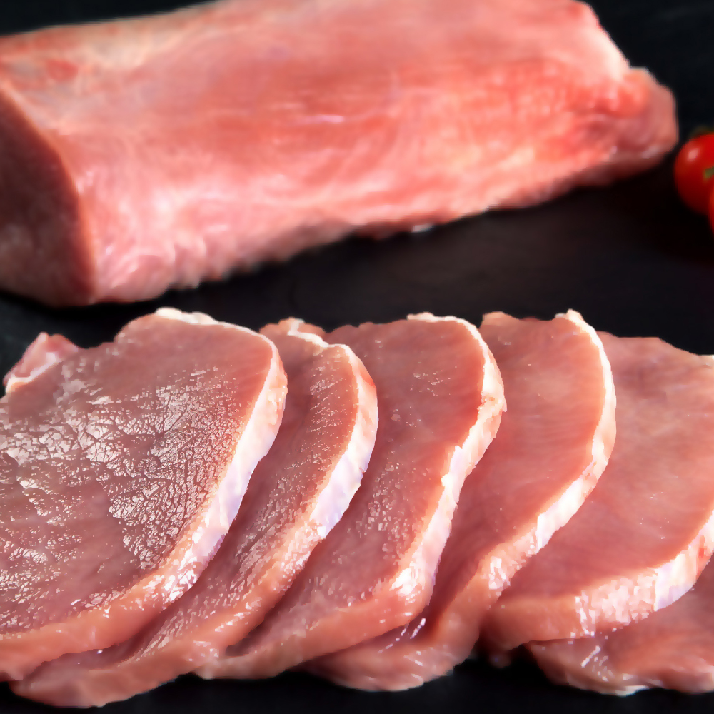 한돈 국내산 돼지고기 등심 돈등심 냉동1kg~5kg 돈까스 카레 짜장용 꿔바로우용 탕수육용 육전용2mm : 요기고기