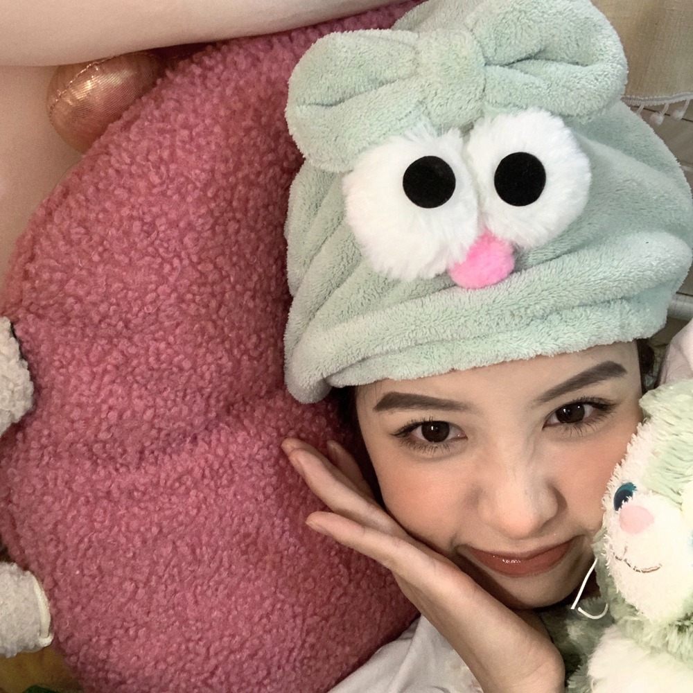 헤어소품 욕실용품 땡글이 흡수 드라이 헤어 캡 헤어밴드 : 다소미마켓