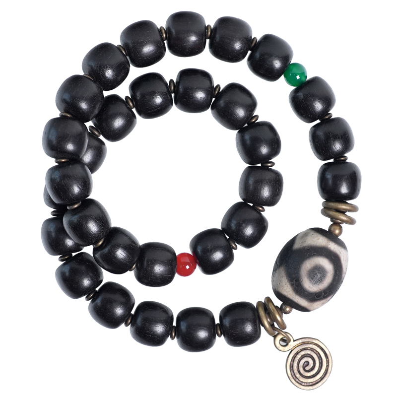 행운 팔찌 액운 막아주는 커플 선물 물고기집이 아닌 에스닉한 복고 대천주 흑단목 손꼬치 남 : 상방슈팅