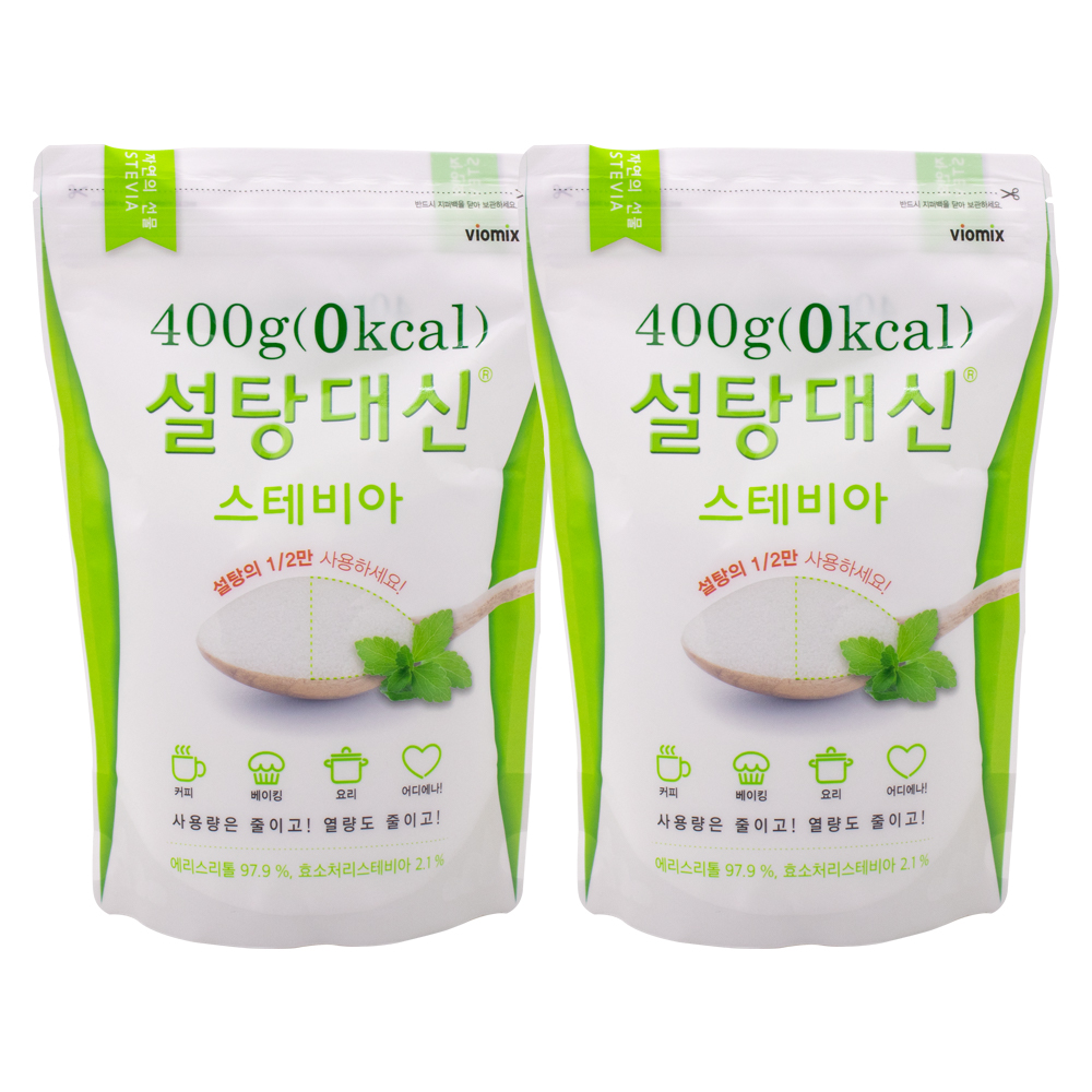 바이오믹스푸드시스템 설탕대신 스테비아 400g 2봉지 : 주식회사 아이지비