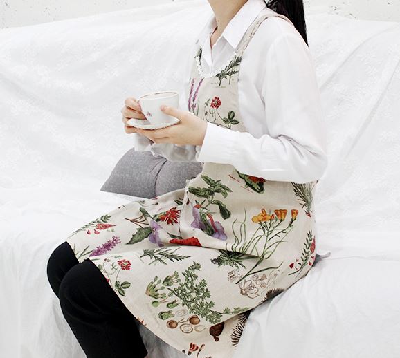 가든플라워 방수 앞치마 공방 꽃무늬 : 101도