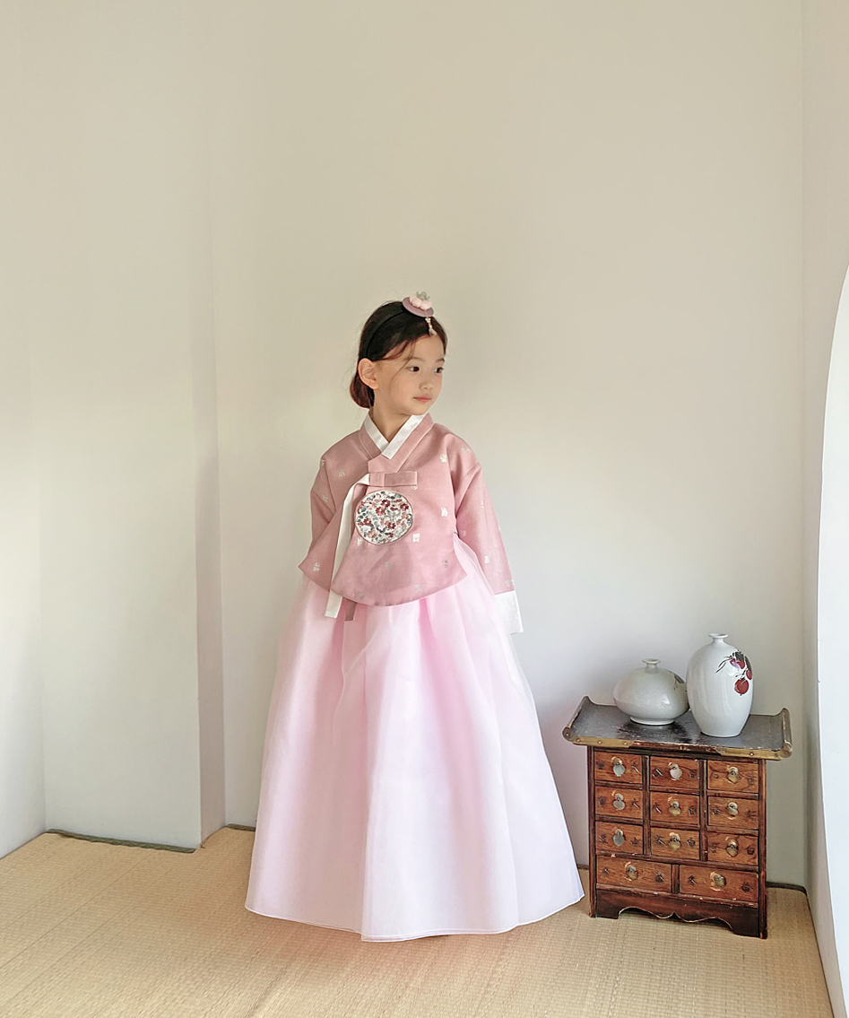 여아 은박 채아 당의 한복(백일~15호) : 메종드온