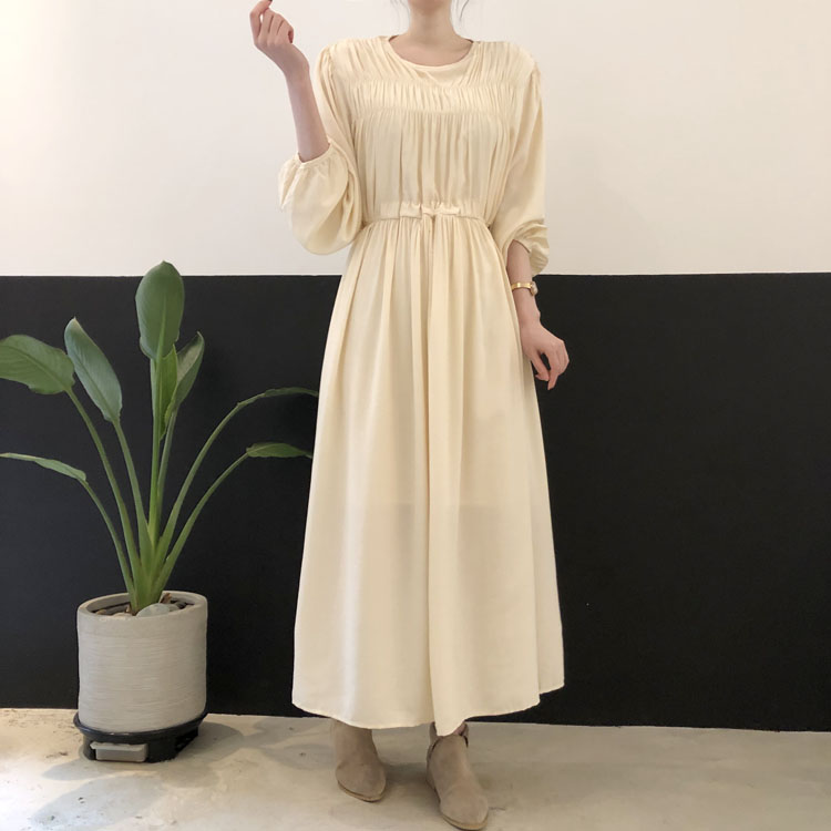 [무배] 셰일라 가슴밴딩 루즈핏 롱 원피스 3컬러 : 수아르SOIR