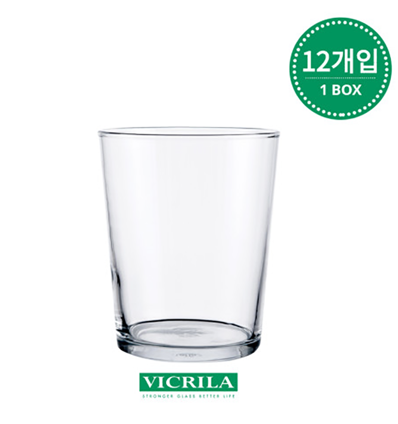 [비크릴라] 12p 강화유리컵 시드라 400ml : 하나키친