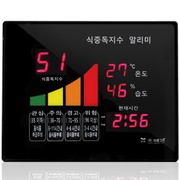 학교 급식소 대형 식당 주방 식중독지수 알리미 습도계 온도계 벽시계 벽걸이 전자 전광판 : 모든교육몰