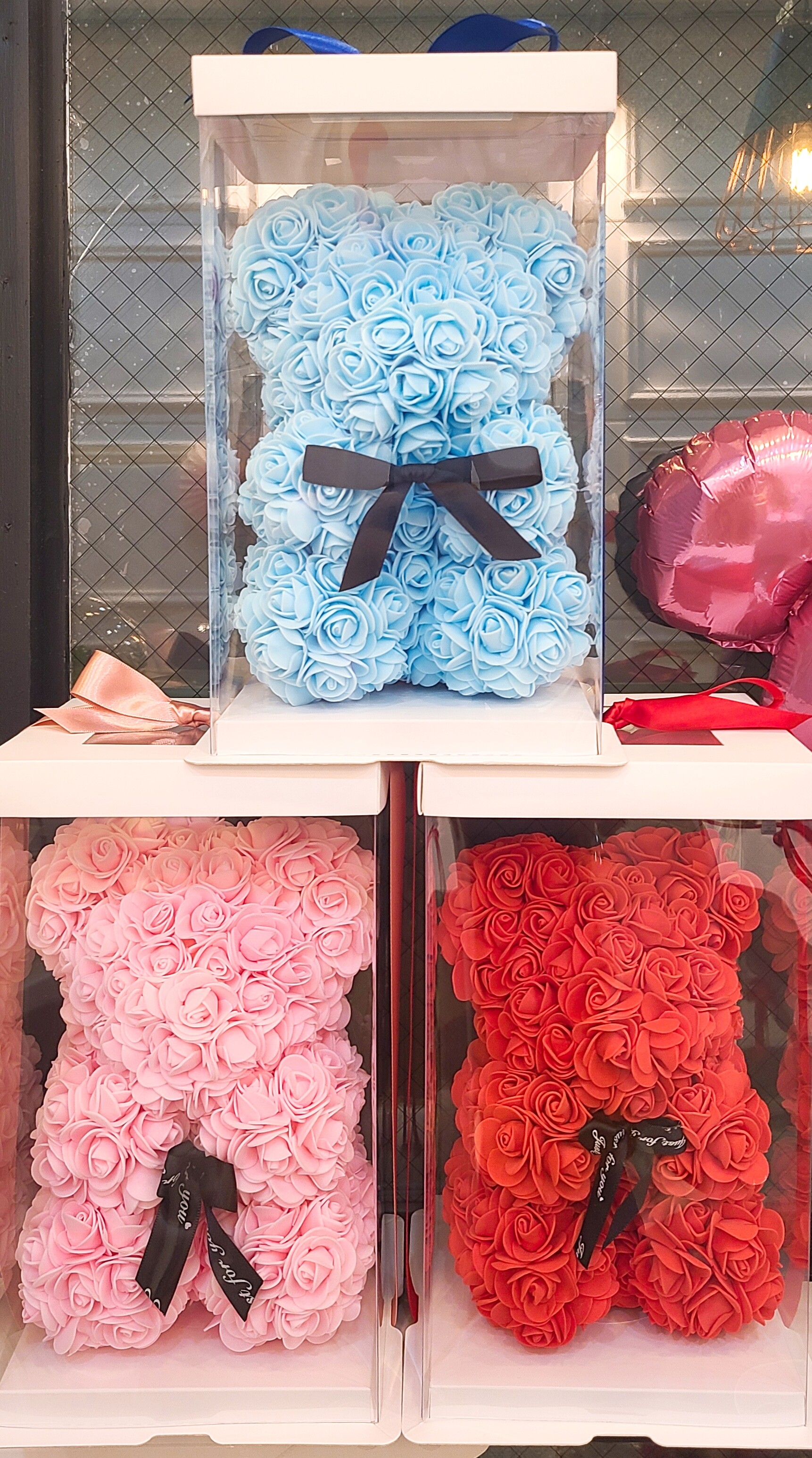 로즈베어 장미곰 장미베어 꽃곰돌이1주년 100일 기념일 여친선물 개업 : 꽃다락방제작소