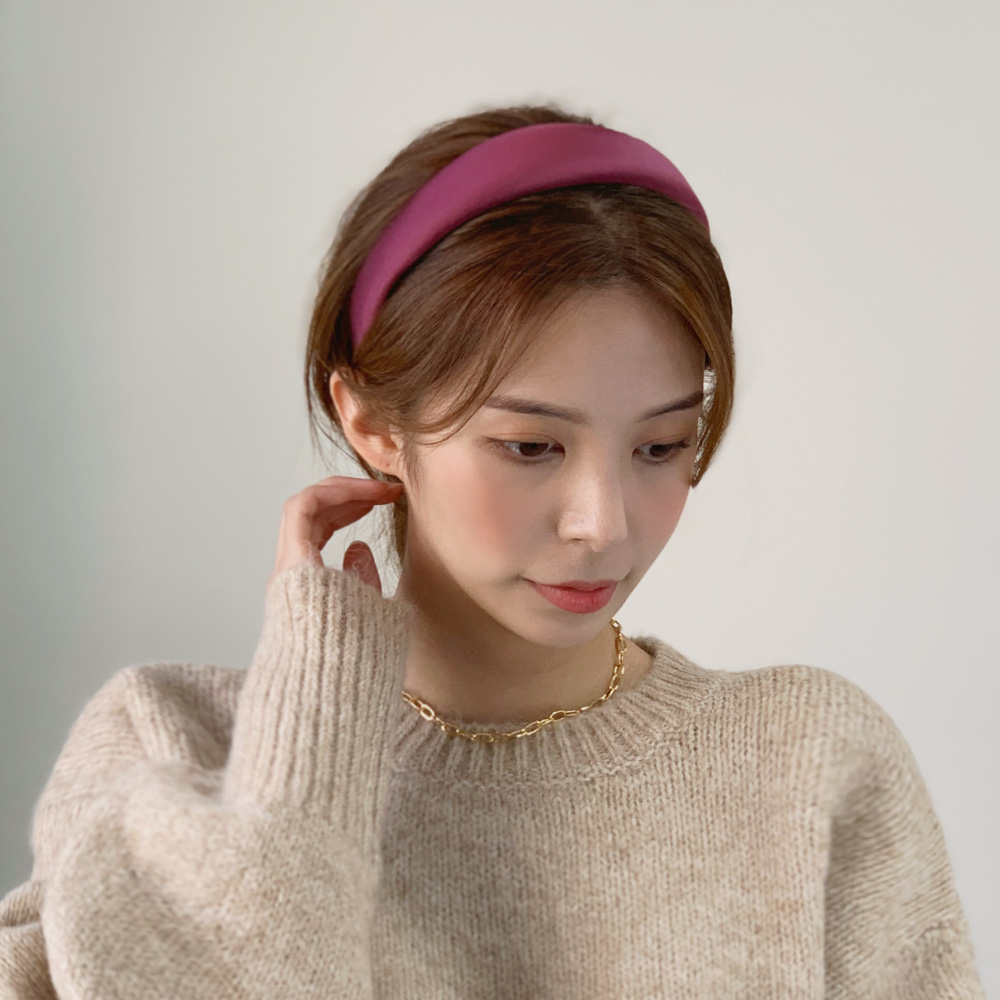 [14colors / 자체제작] 탐나 실크 심플 헤어밴드 : 더노블