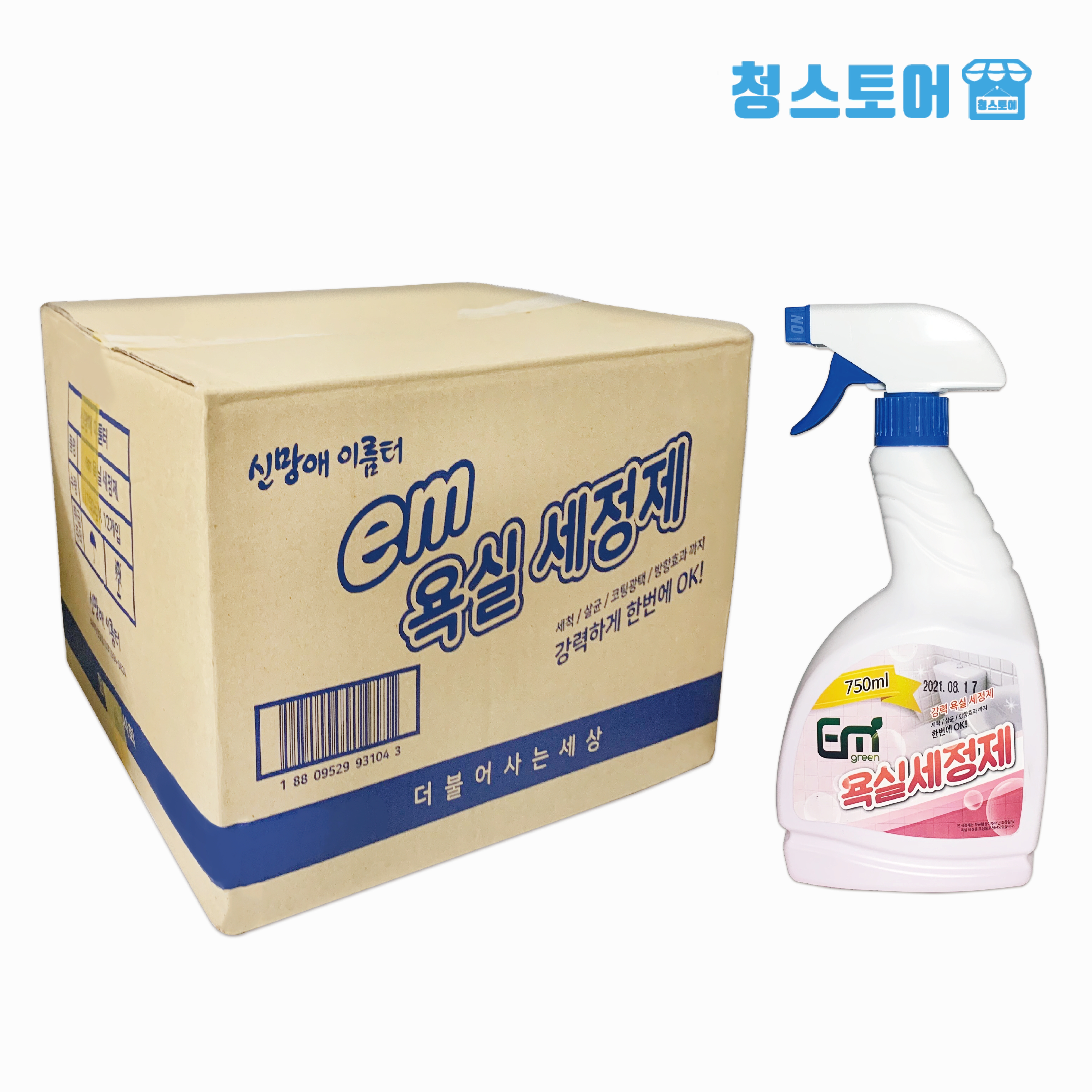 [신망애이룸터] 강력욕실세정제  욕실 화장실 청소용 750mlX12 (1BOX) : 청 스토어