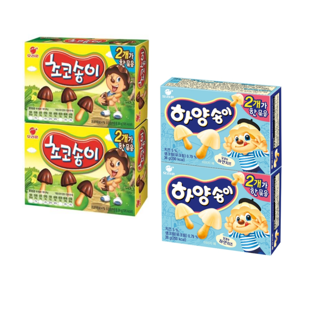 오리온 하양송이 72g 초코송이 72g 2번들 (36gx2개) / 골라담기 : 우리마트몰