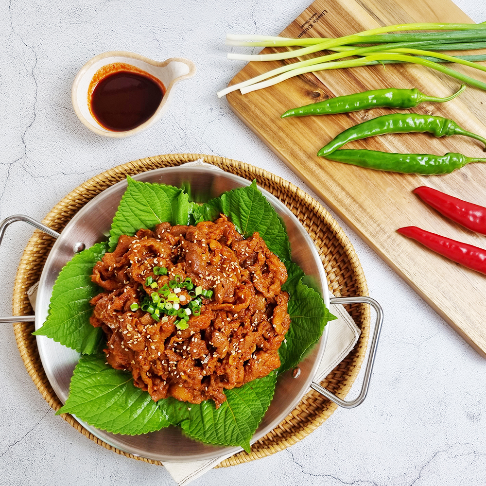천지푸드 고추장 제육볶음 양념 주물럭 돼지 불고기 1kg 캠핑 고기 요리 소주 안주 : 천지푸드