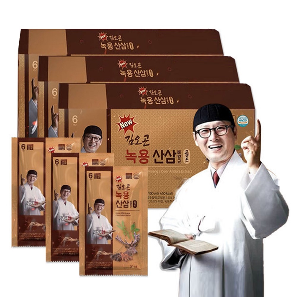 한의원장 김오곤  NEW녹용산삼배양근골드  홍삼 녹용 산삼 차가버섯 헛개열매 혼합추출물 3개월분 90포 : 메노막스   MenoMax