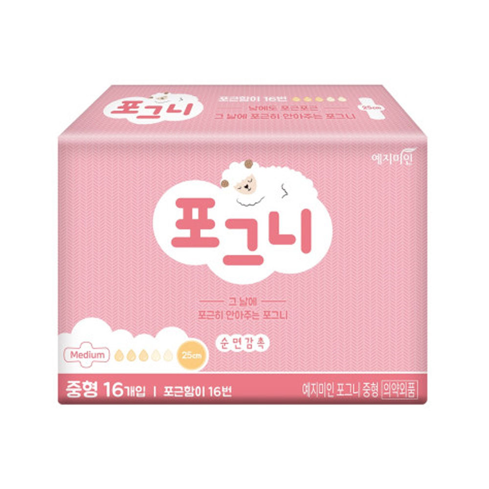 예지미인 포그니 순면감촉 중형 16매 1팩 : 미래를여는사람들