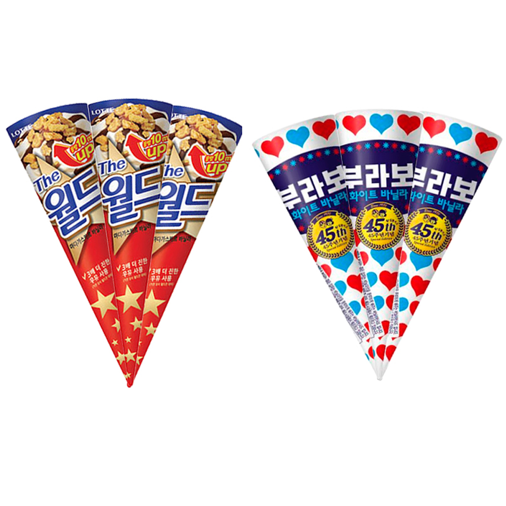 구구콘 부라보콘 월드콘 소프트아이스크림 4종 12개 초코 돼지콘 브라보콘 대용량아이스크림 : 마켓갈시간