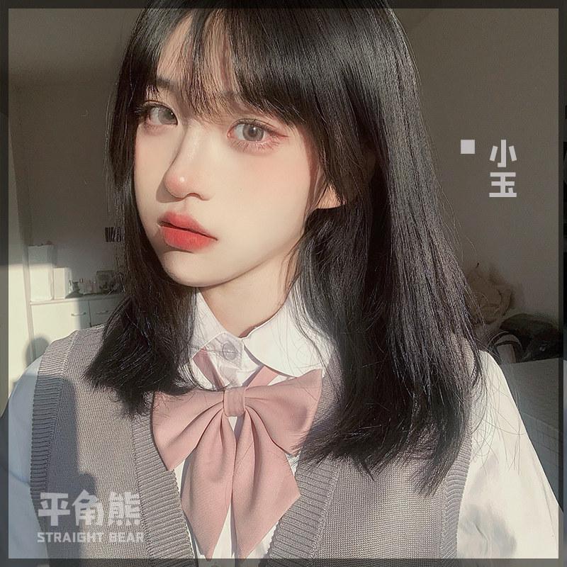 중간 길이 머리 자연스러운 가발 여학생 일본 미소녀 : 다조앙