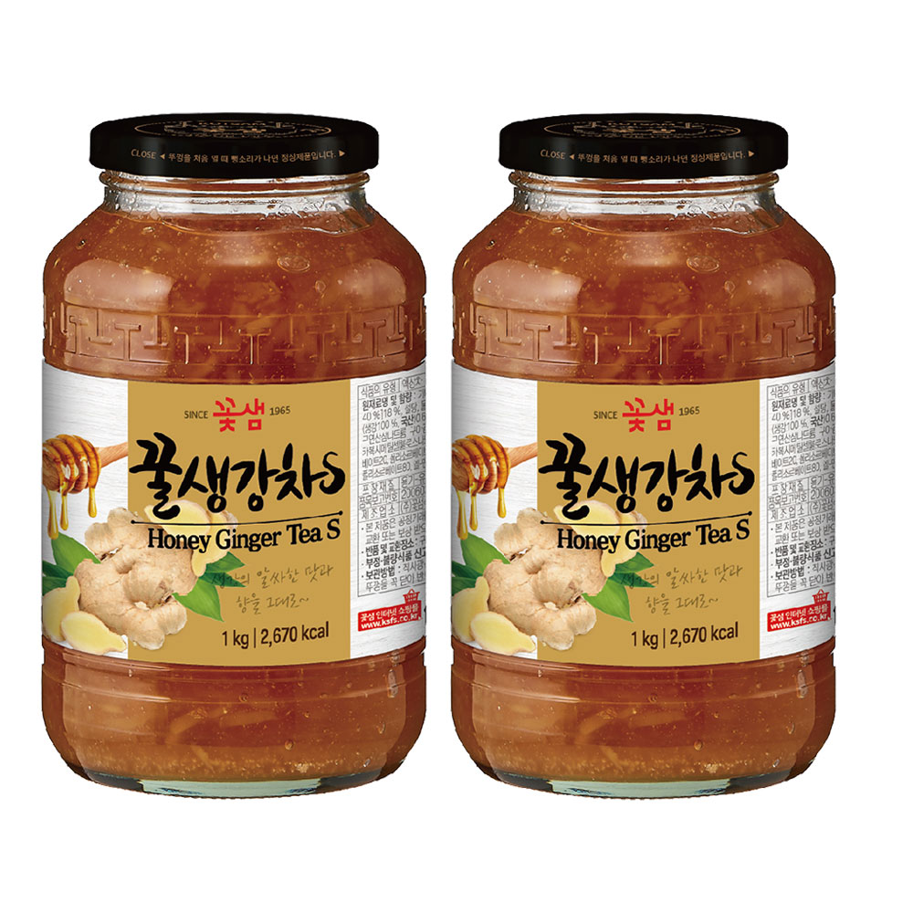 꽃샘 꿀생강차S 1kg X 2병 생강청 액상차 꿀차 : 두배로마트