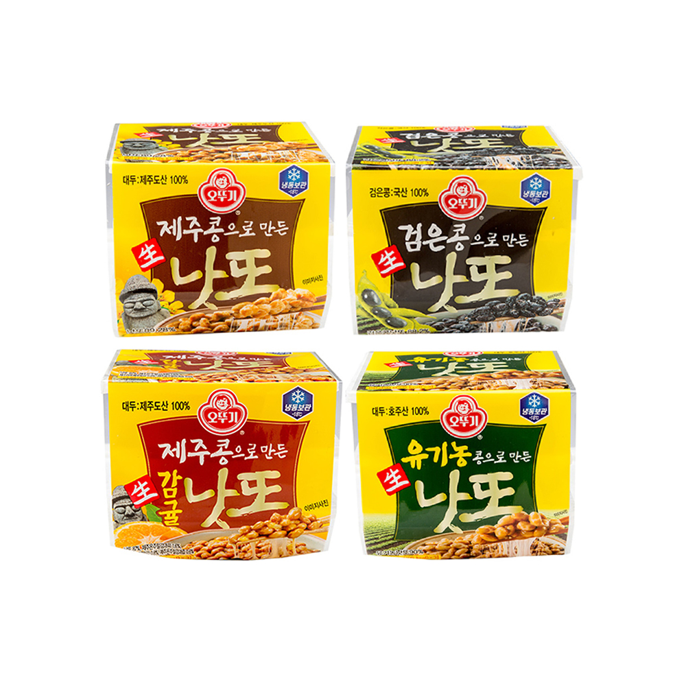 [슈퍼적립] 오뚜기 생낫또 제주콩+유기농콩+검은콩+제주콩(생감귤낫또) 3개입 4개 : 오뚜기mall