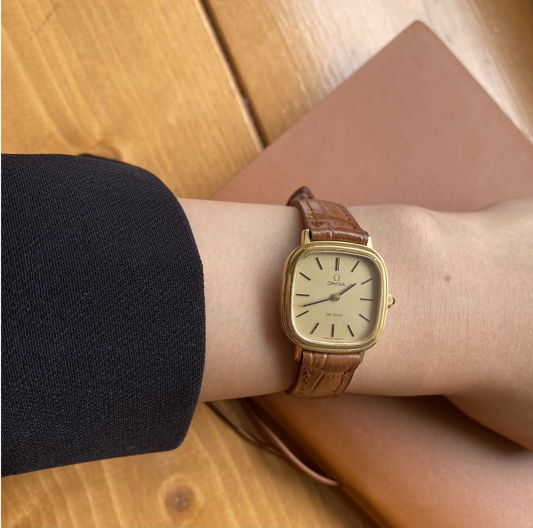 [중고]  정품 빈티지 오메가 드빌 스퀘어 까보숑 수동 시계 (Vintage omega de ville watch) : 러브애플애플