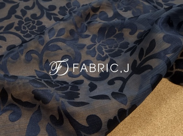 패브릭제이 꽃무늬 플라워 네프 사틴 번아웃 원단 FJ-263 : FABRIC.J