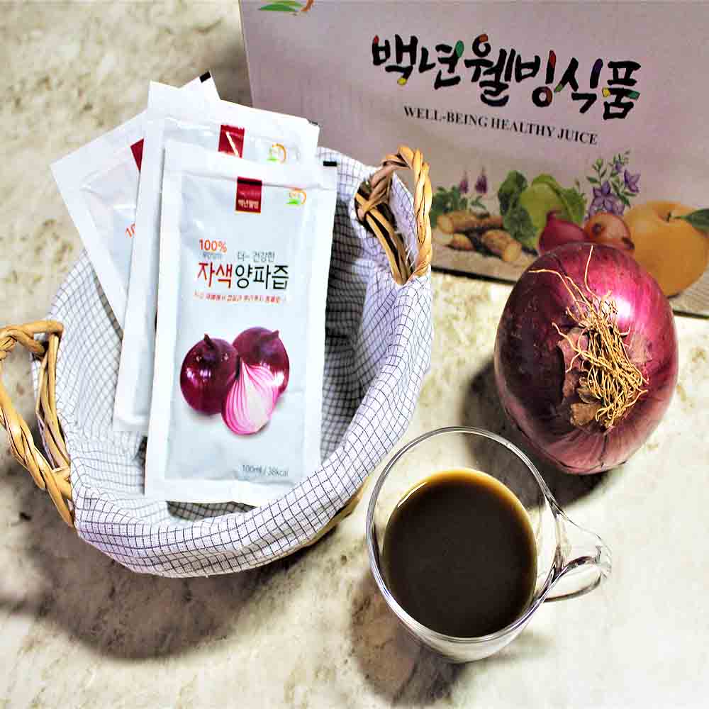 백년웰빙식품 직접 재배한 빨간 양파즙 50포 100ml : 백년웰빙식품