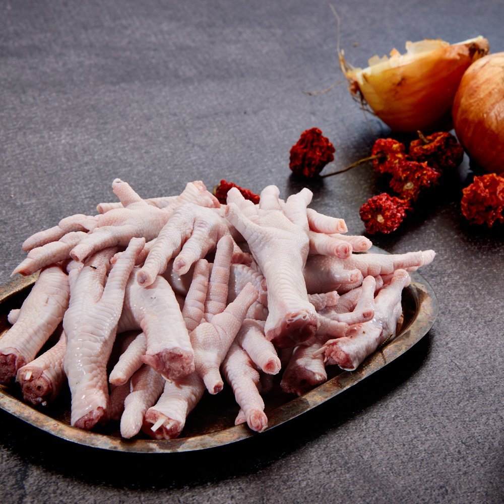 맛난꼬꼬 국내산 손질된 뼈닭발(발톱제거포함) 소주 캠핑 안주 냉동 1kg 2개 : WOORIM FOOD