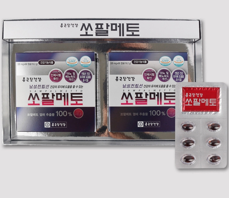 종근당건강(주) 쏘팔메토 약4개월 로르산 남자 영양제 전립선 쏘팔 소팔 30대 60대 쏘팔매토 효능 : 와이헬스